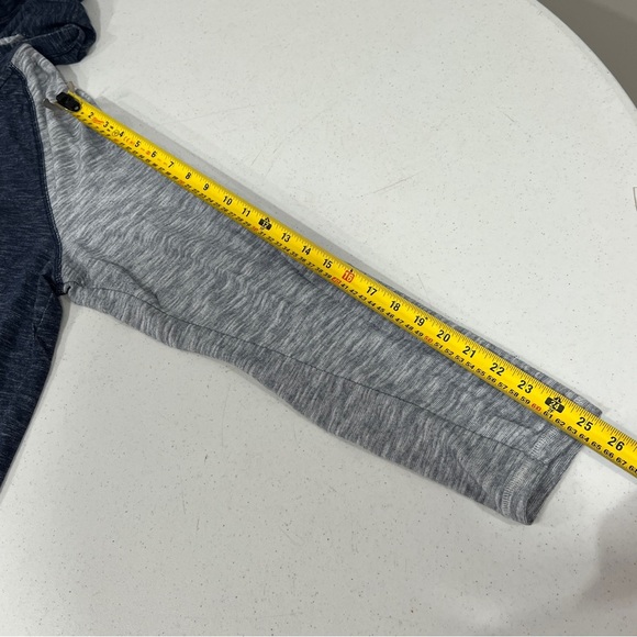 Express Henley Hoodie Long Sleeve Shirt Mens Large Gray Heather Blue Hooded - Picture 6 of 6
